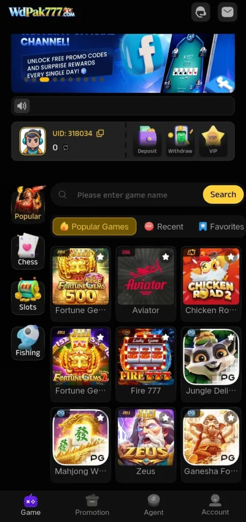 WDPAK 777 Game Platform